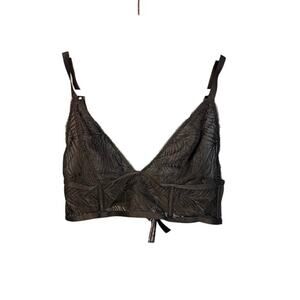 Victoria's Secret Bralette Women's Size Large Sheer Boning Sexy Goth Whimsygoth